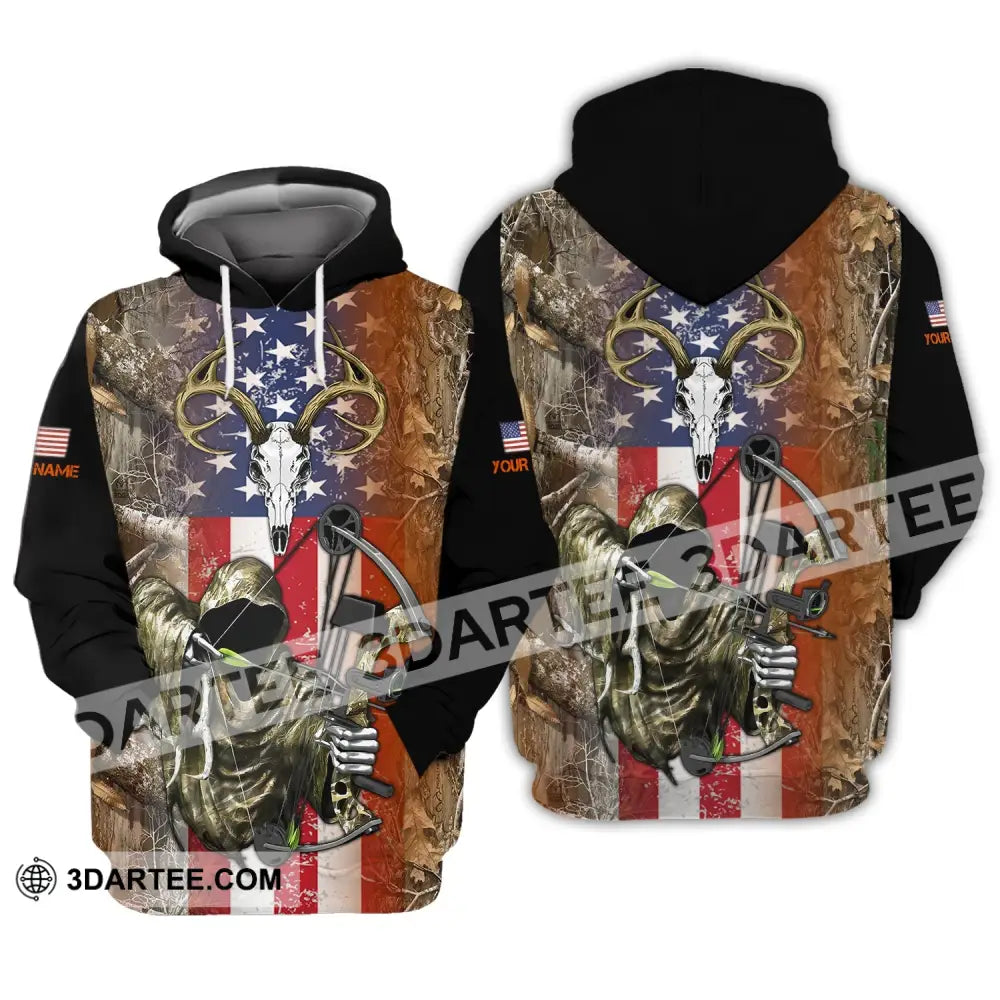 Unisex Shirt - Custom Name 3D America Hunter Hoodie / S T-Shirt