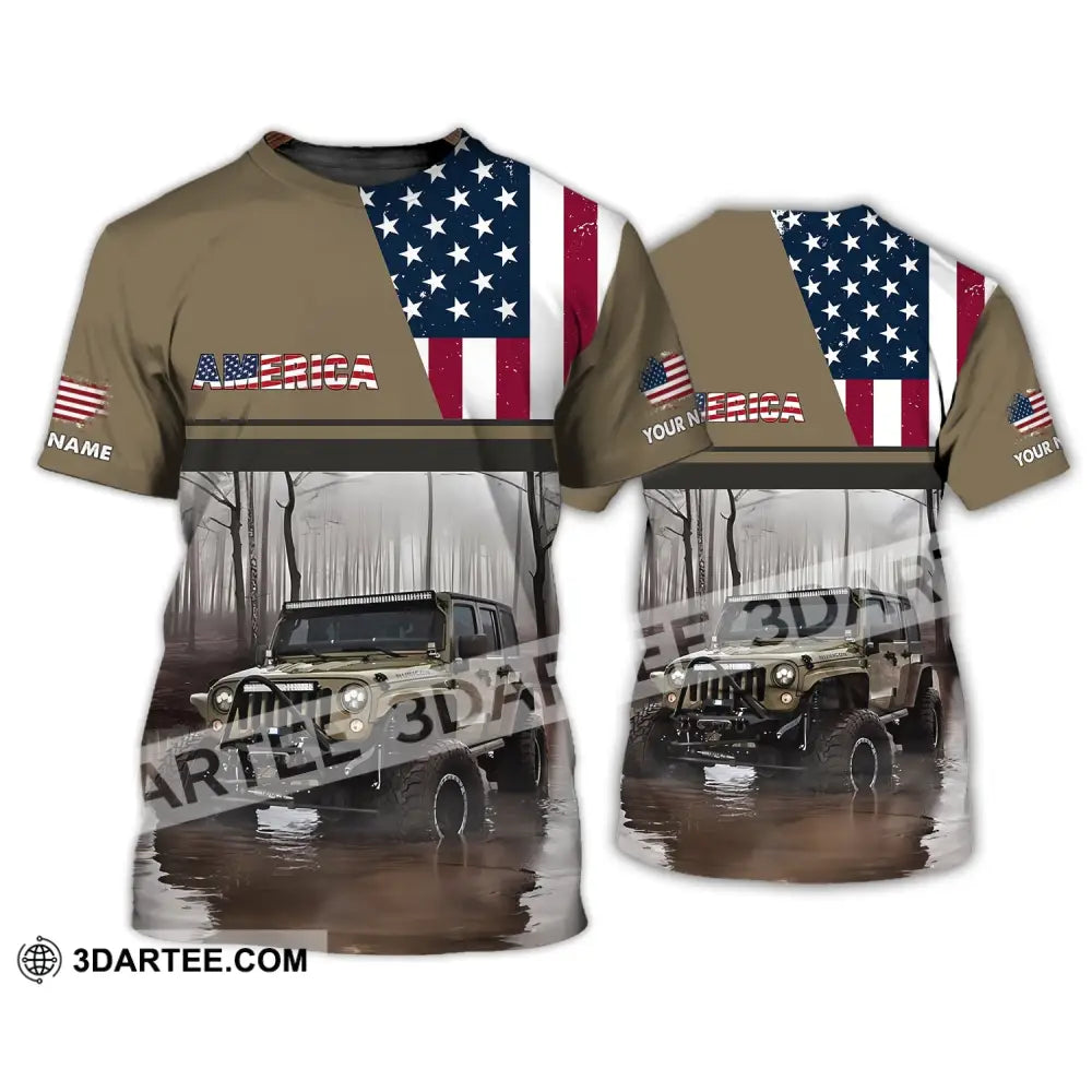 Unisex Shirt - Custom Name 3D America Map T-Shirt / S T-Shirt