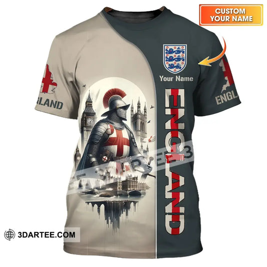 Unisex Shirt - Custom Name 3D England Chevalier T-Shirt