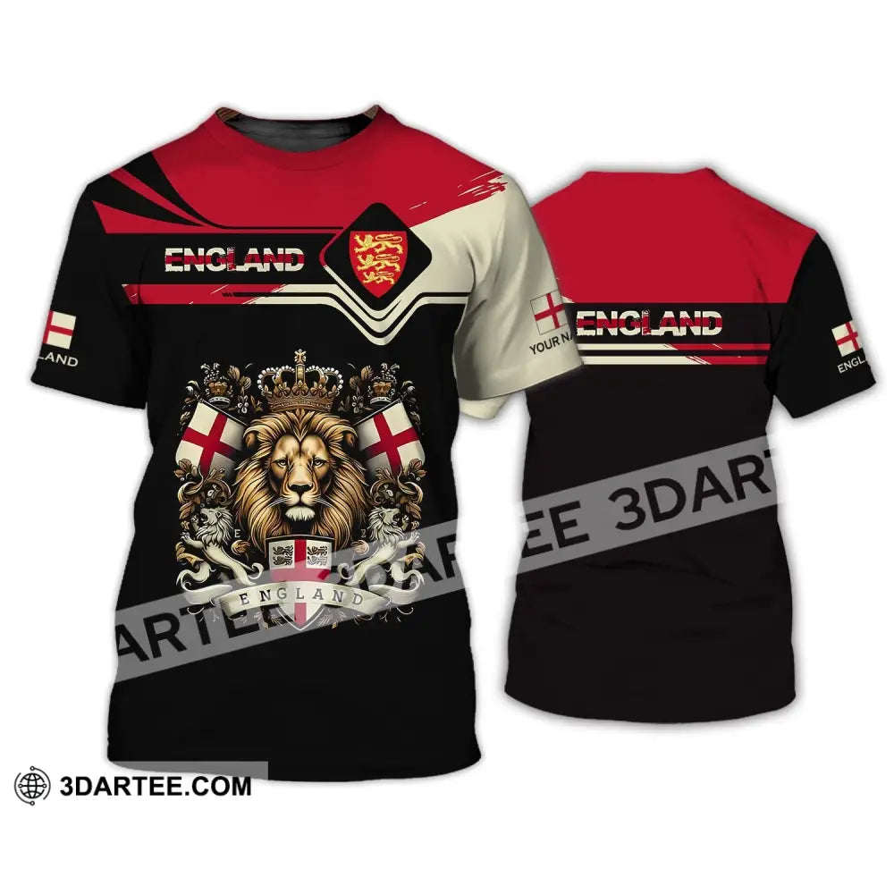 Unisex Shirt - Custom Name 3D England Lion Queen T-Shirt / S T-Shirt