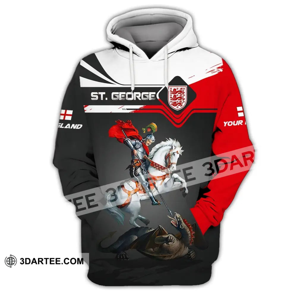 Unisex Shirt - Custom Name 3D England St. George Hoodie / S T-Shirt