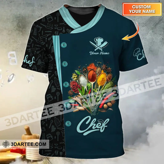 Unisex Shirt - Custom Name 3D For Chef Cooking Spices T-Shirt