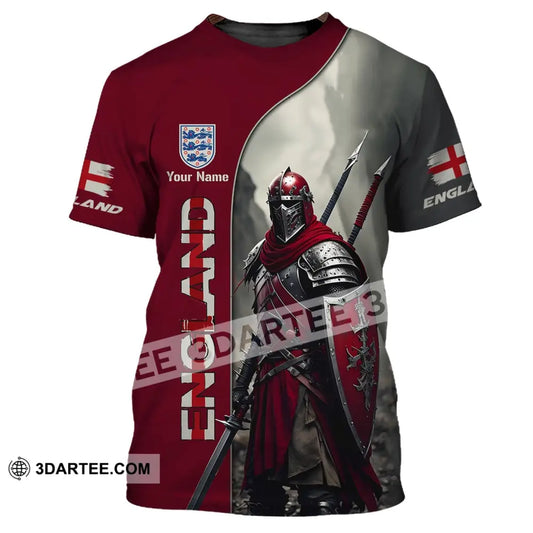 Unisex Shirt - Custom Name 3D For England Lover Warrior T-Shirt / S T-Shirt