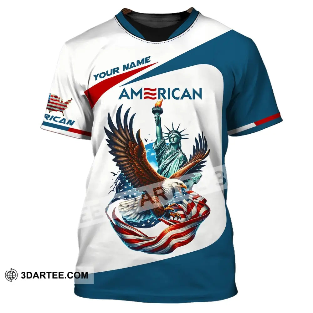 Unisex Shirt - Custom Name 3D Icon Of America T-Shirt / S T-Shirt