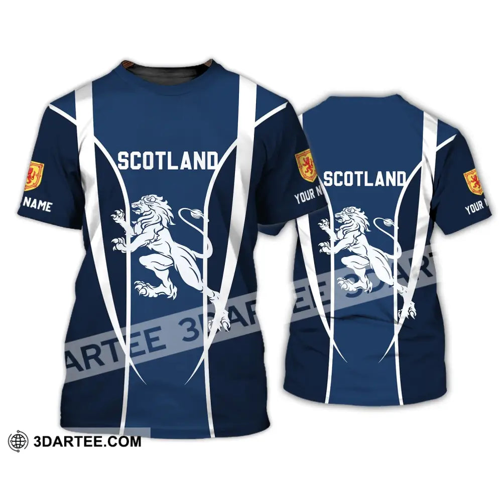 Unisex Shirt - Custom Name 3D Lion Of Scotland T-Shirt / S T-Shirt