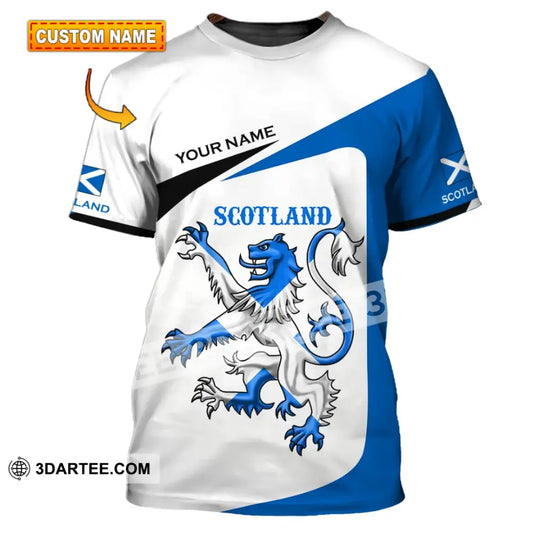 Unisex Shirt - Custom Name 3D Scotland Lion Lover T-Shirt