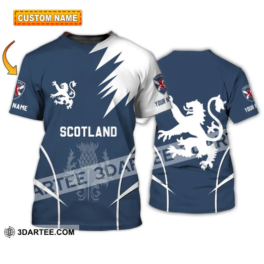 Unisex Shirt - Custom Name 3D Scotland Logo T-Shirt