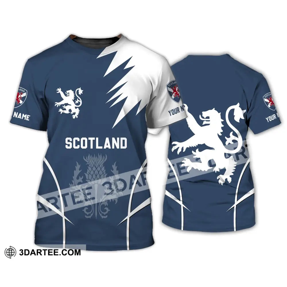 Unisex Shirt - Custom Name 3D Scotland Logo T-Shirt / S T-Shirt