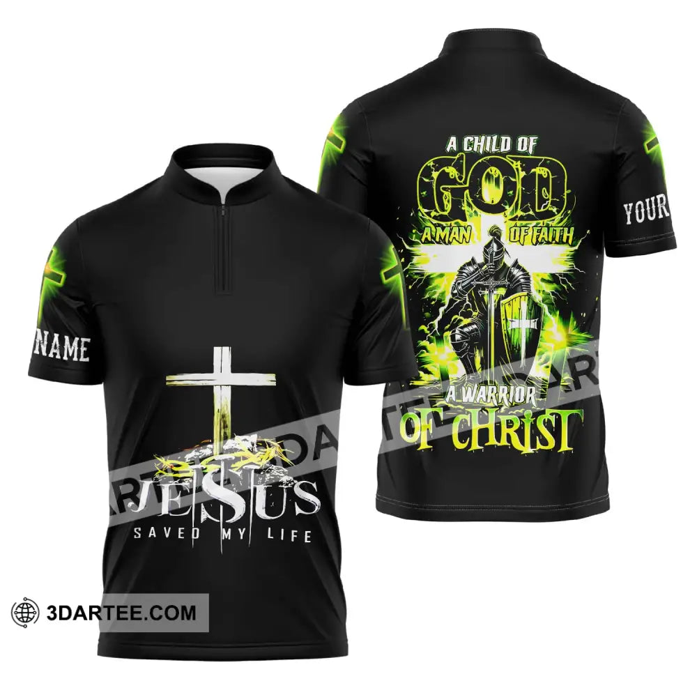 Unisex Shirt - Custom Name A Child Of God Zipper Polo / S T-Shirt