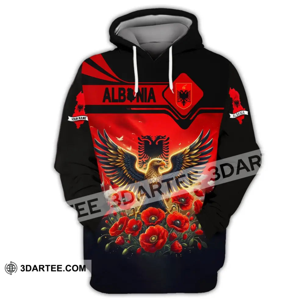 Unisex Shirt Custom Name Albania Polo Long Sleeve Gift Hoodie / S T-Shirt