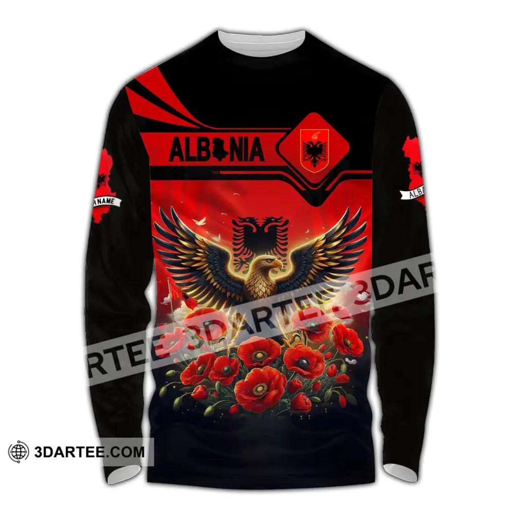 Unisex Shirt Custom Name Albania Polo Long Sleeve Gift / S T-Shirt