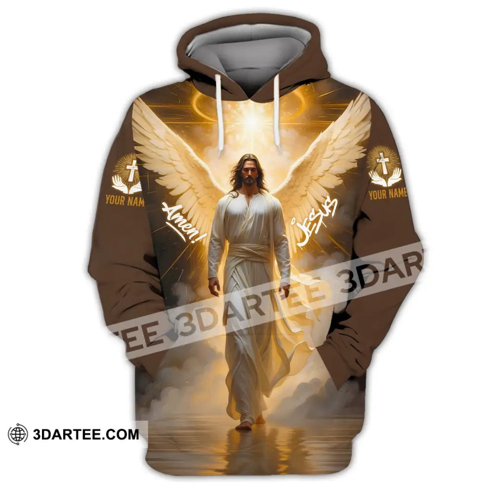 Unisex Shirt - Custom Name Amen Jesus Hoodie / S T-Shirt