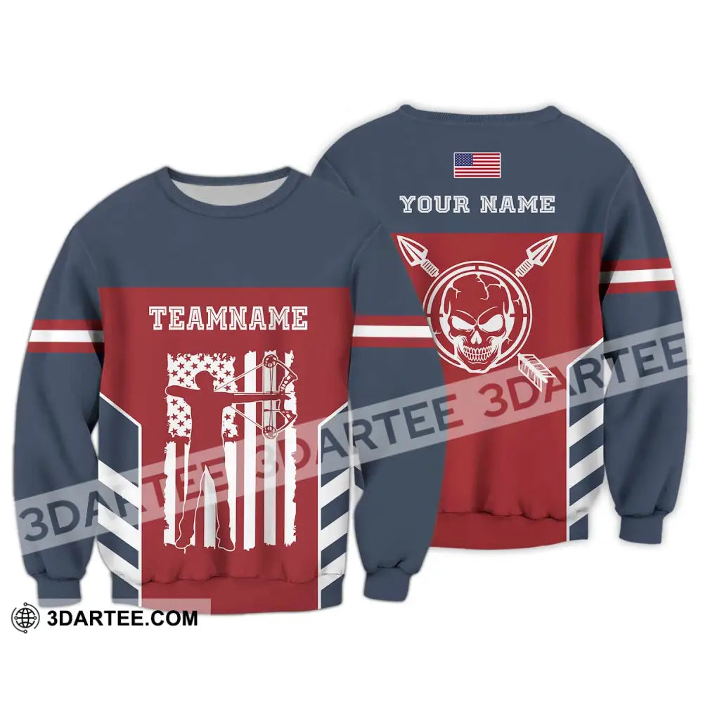 Unisex Shirt - Custom Name America Archery Long Sleeve / S T-Shirt