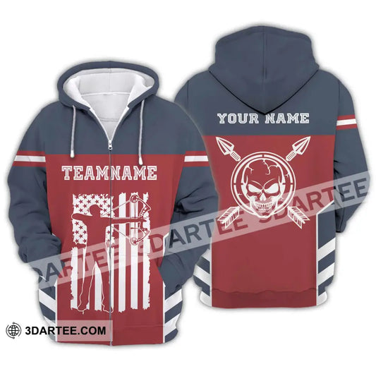 Unisex Shirt - Custom Name America Archery Zipper Hoodie / S T-Shirt