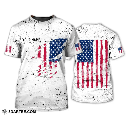 Unisex Shirt - Custom Name America Flag Light T-Shirt / S T-Shirt