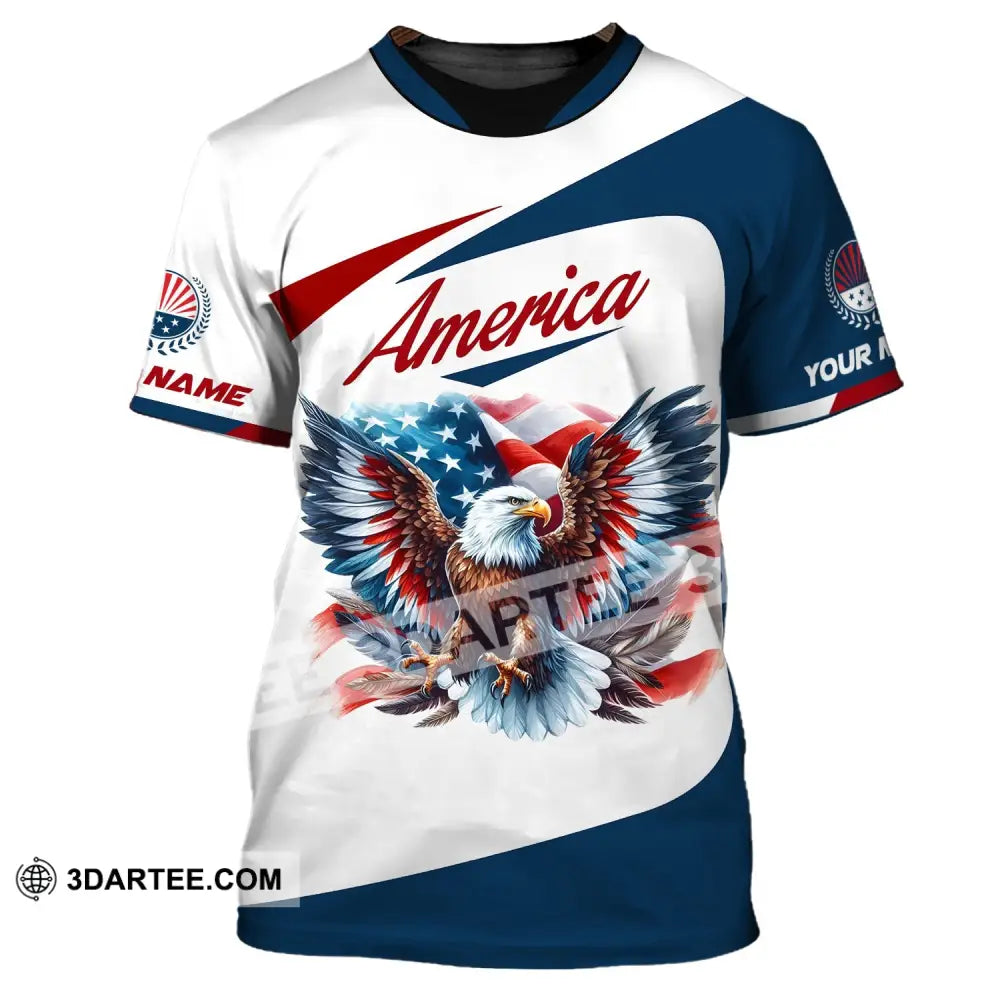 Unisex Shirt Custom Name American Eagle America Lover T-Shirt / S