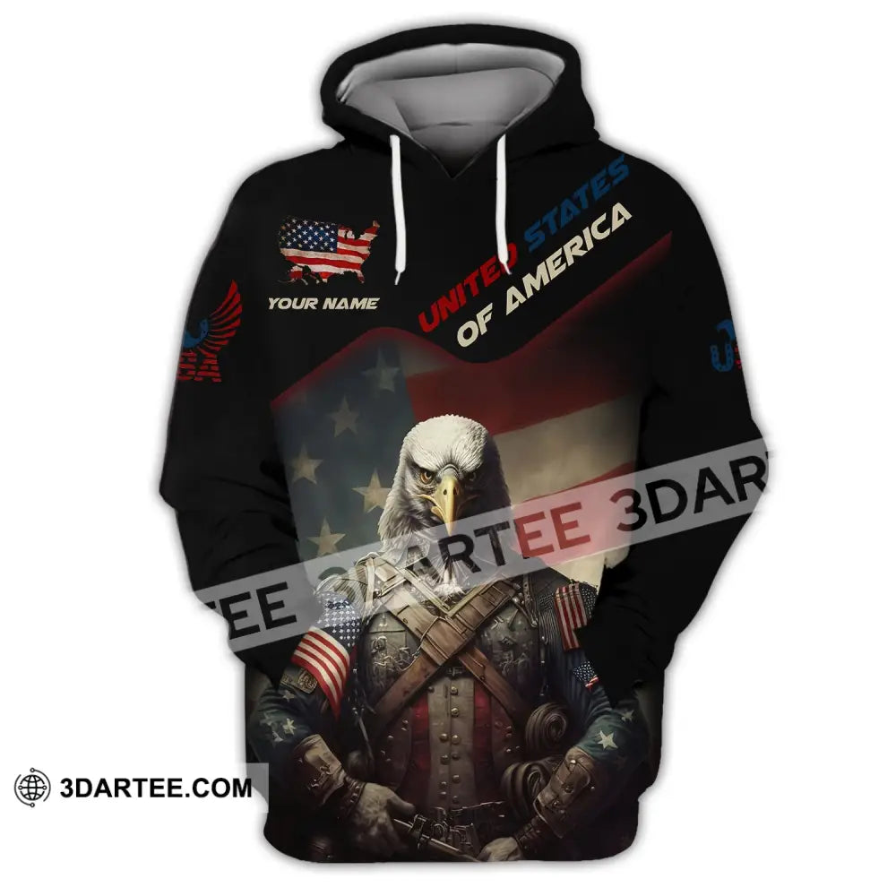 Unisex Shirt Custom Name American Pride America Lover T-Shirt Hoodie / S