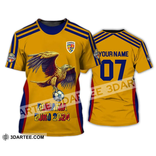 Unisex Shirt - Custom Name And Number 2024 Euro Cup Romania Team T-Shirt / S T-Shirt