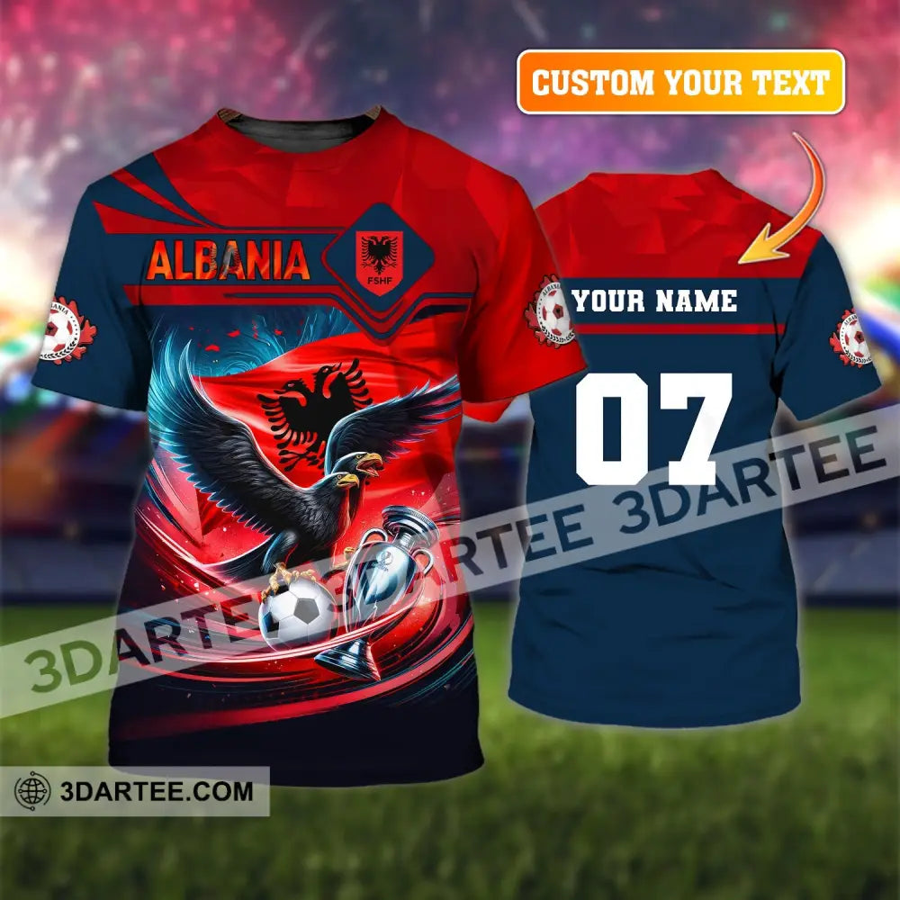 Unisex Shirt Custom Name And Number Albania Football Euro 2024 Polo Long Sleeve T-Shirt