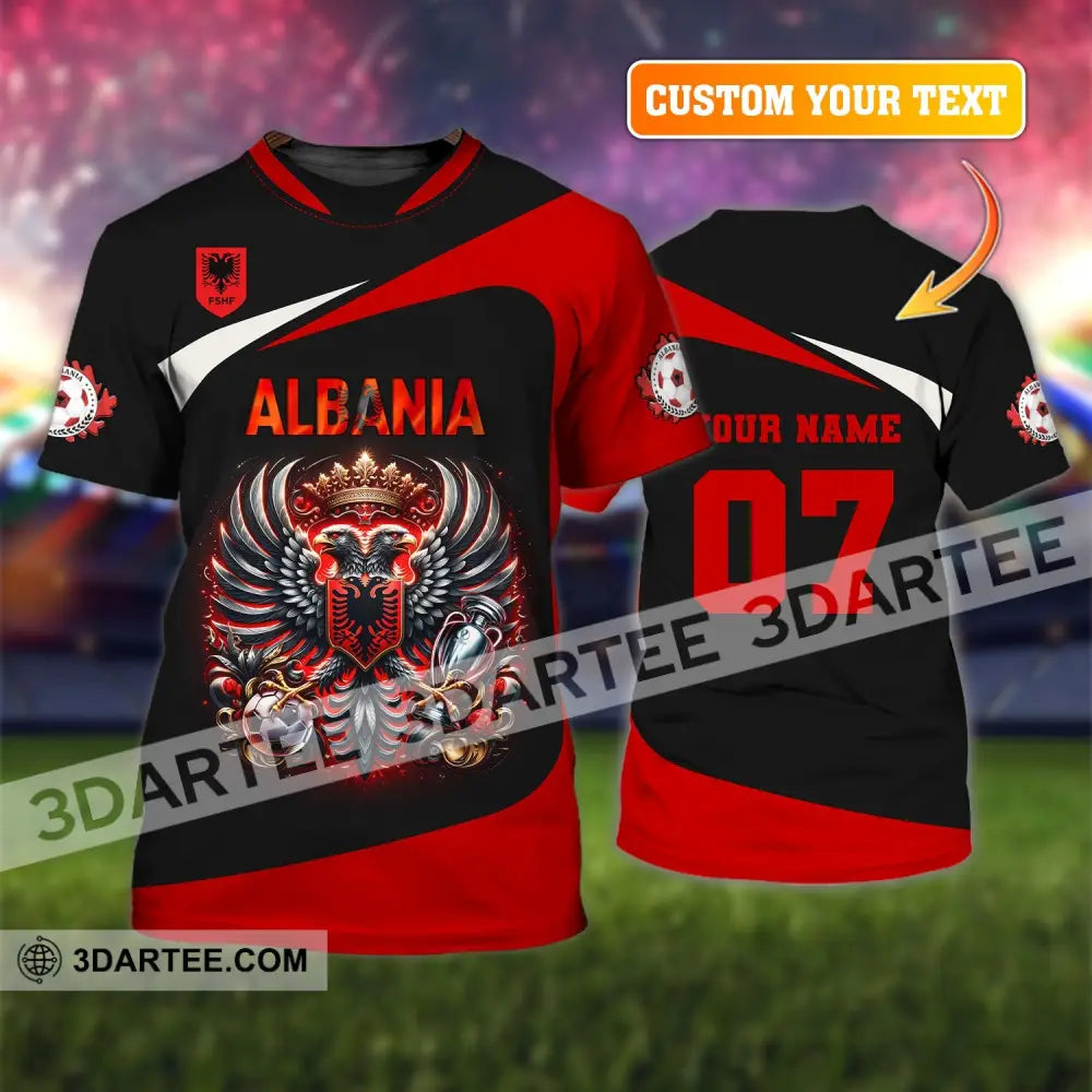 Unisex Shirt Custom Name And Number Albania Football Euro 2024 Polo Long Sleeve T-Shirt