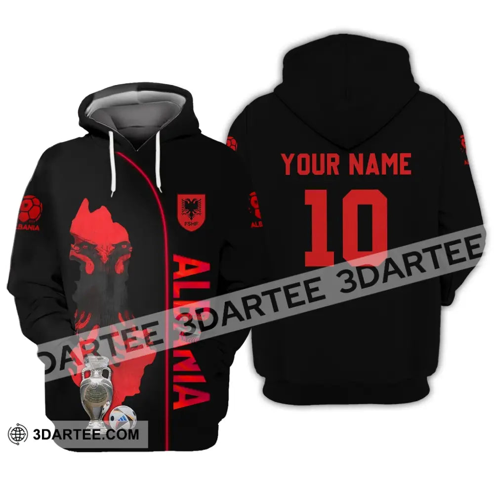 Unisex Shirt - Custom Name And Number Albania National Team Euro 2024 Hoodie / S T-Shirt