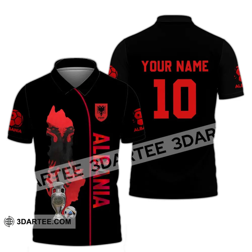 Unisex Shirt - Custom Name And Number Albania National Team Euro 2024 Polo / S T-Shirt