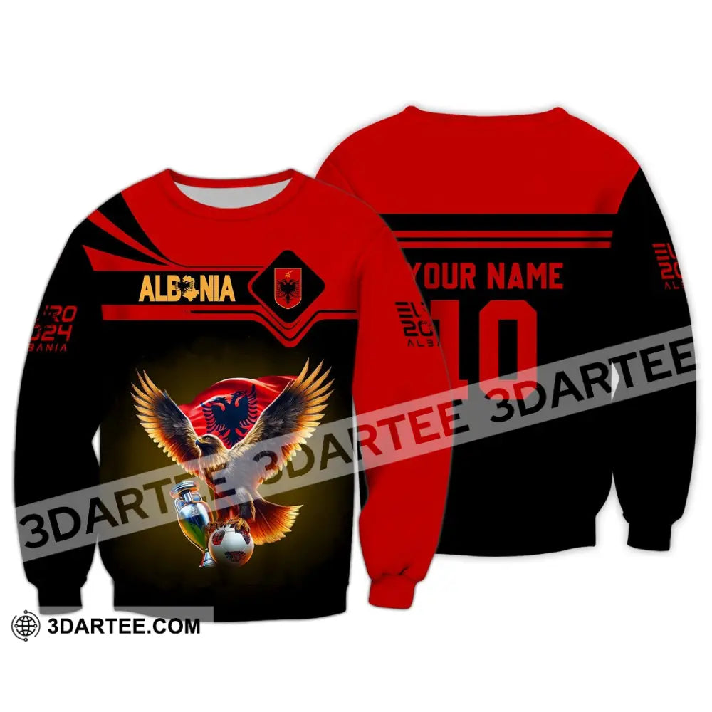 Unisex Shirt - Custom Name And Number Albania National Team Euro 2024 Red Long Sleeve / S T-Shirt