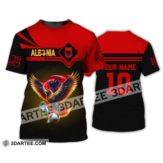 Unisex Shirt - Custom Name And Number Albania National Team Euro 2024 Red T-Shirt / S T-Shirt