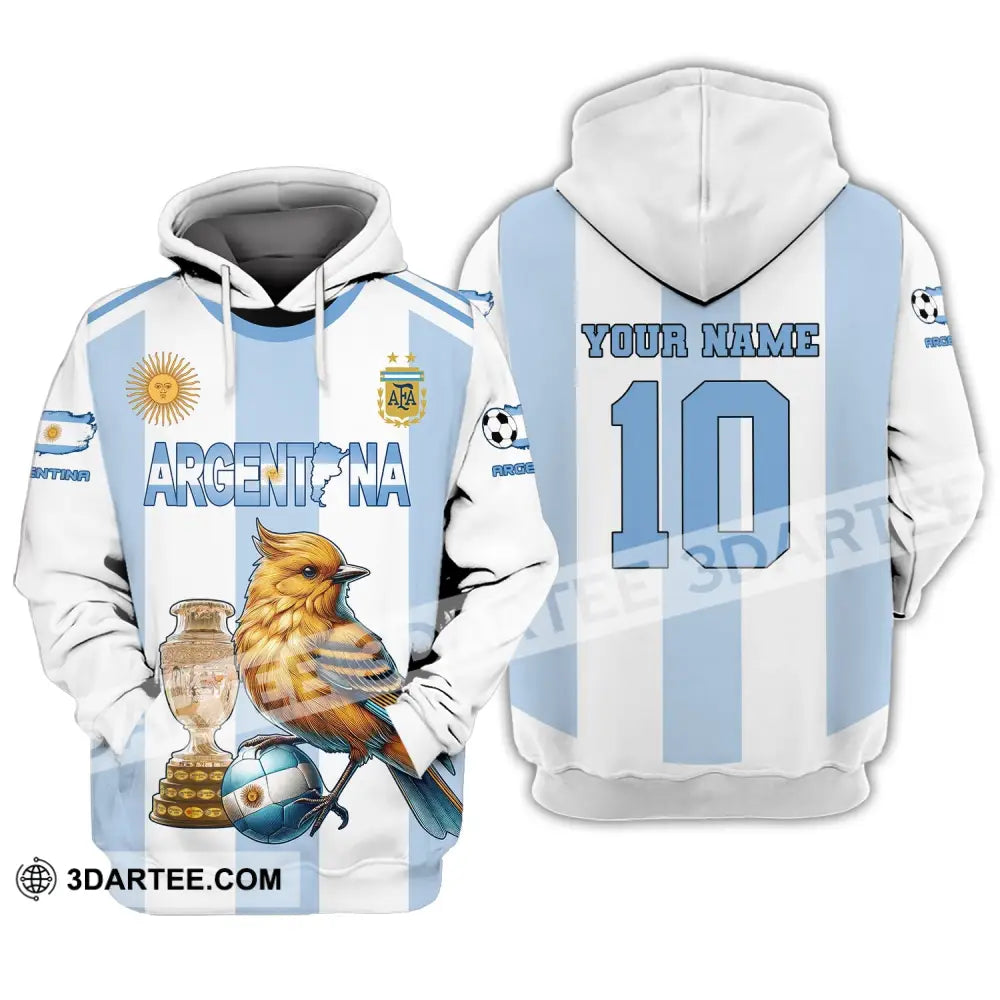 Unisex Shirt Custom Name And Number Argentina Euro 2024 Football Polo Long Sleeve Hoodie / S T-Shirt