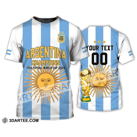 Unisex Shirt - Custom Name And Number Argentina Football Fifa World Cup Champions T-Shirt / S