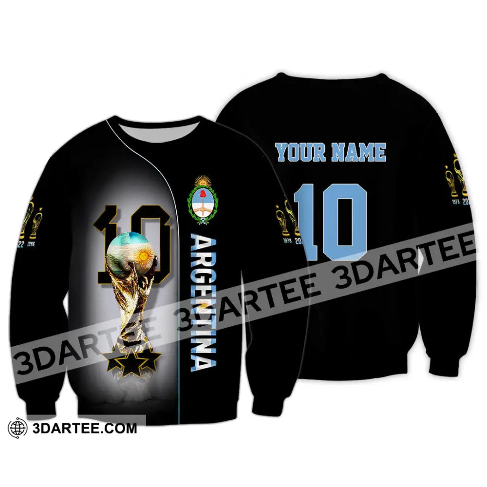 Unisex Shirt Custom Name And Number Argentina T-Shirt Lover Gift Long Sleeve / S T-Shirt