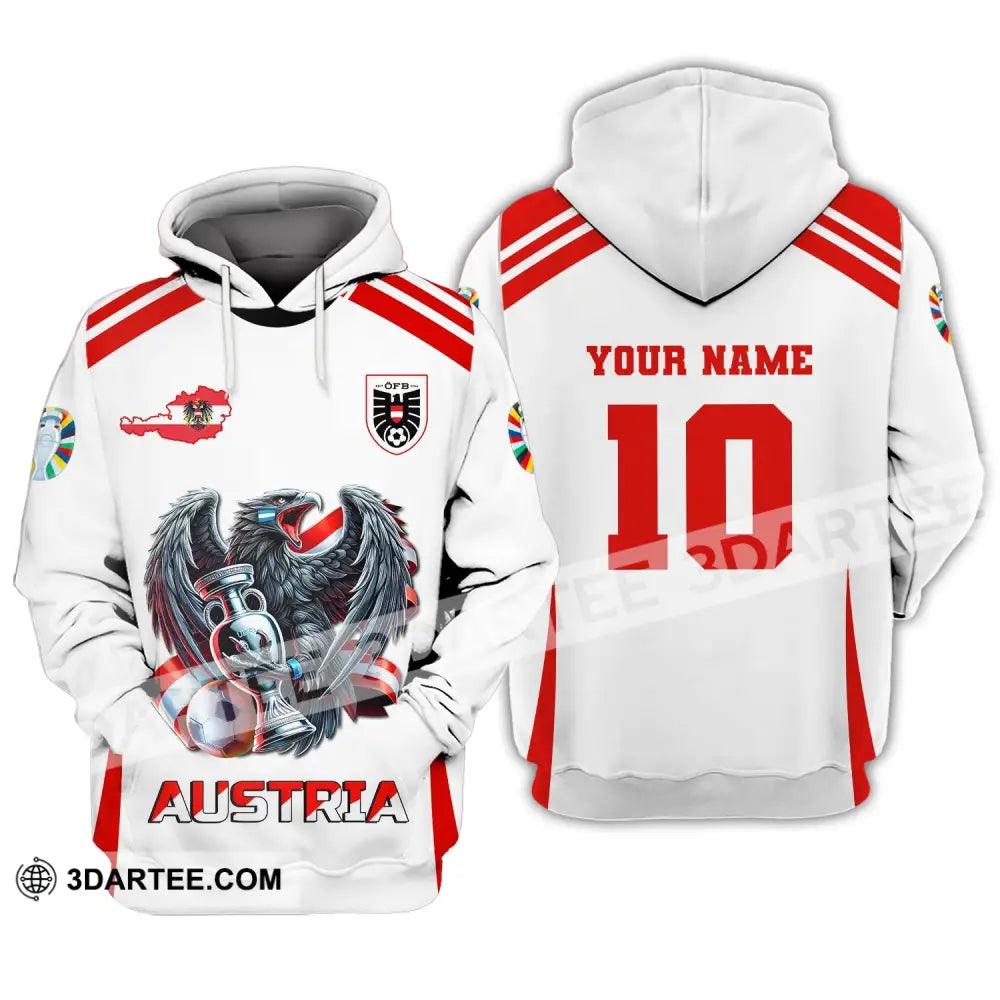 Unisex Shirt Custom Name And Number Austria Football Euro 2024 Polo Long Sleeve Hoodie / S T-Shirt