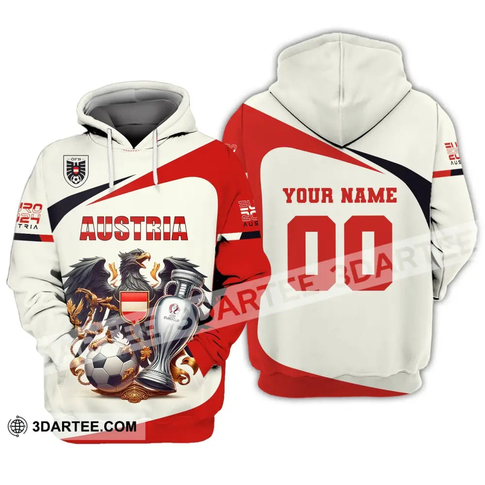 Unisex Shirt Custom Name And Number Austria Football Euro 2024 Polo Long Sleeve Hoodie / S T-Shirt
