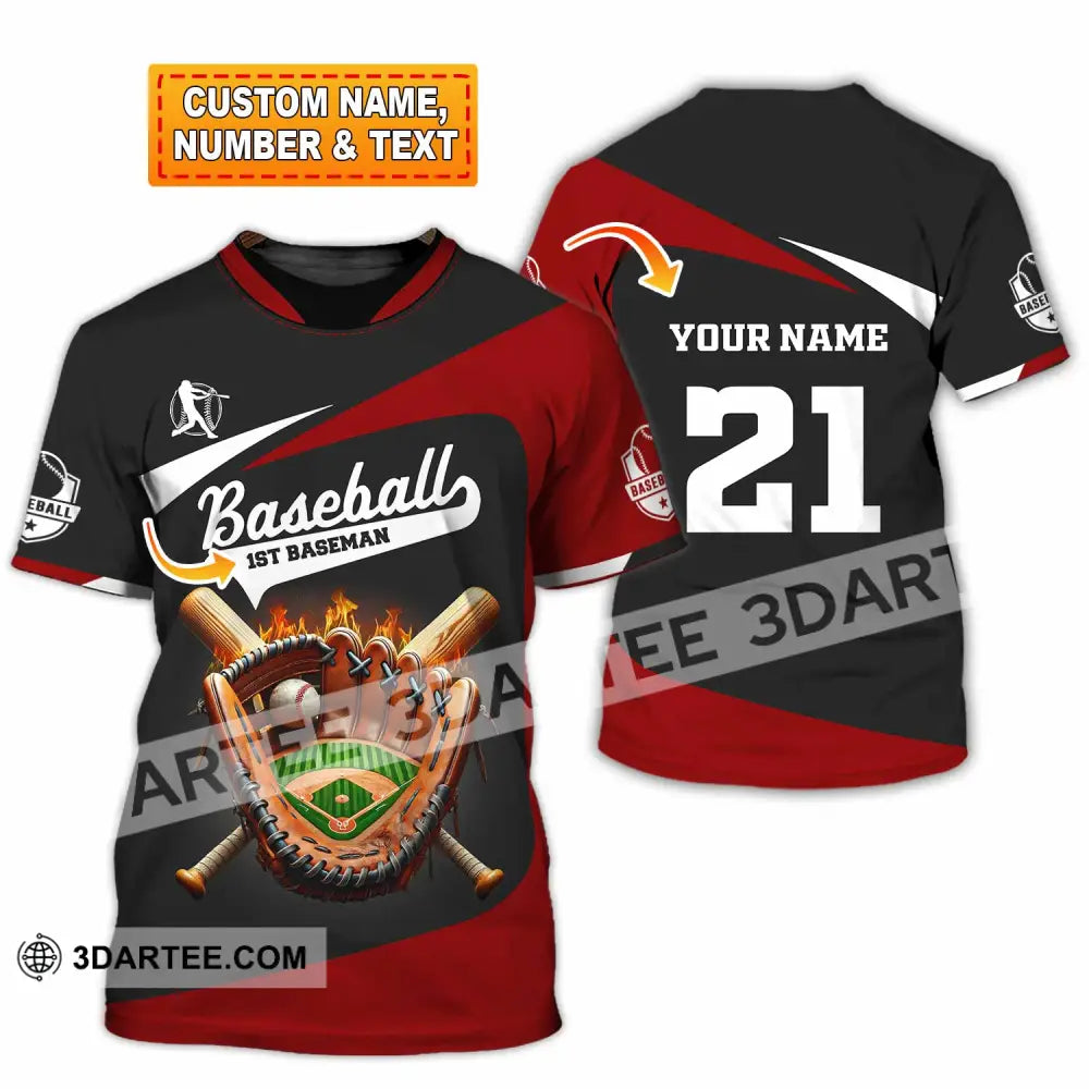 Unisex Shirt Custom Name And Number Baseball Love T-Shirt T-Shirt