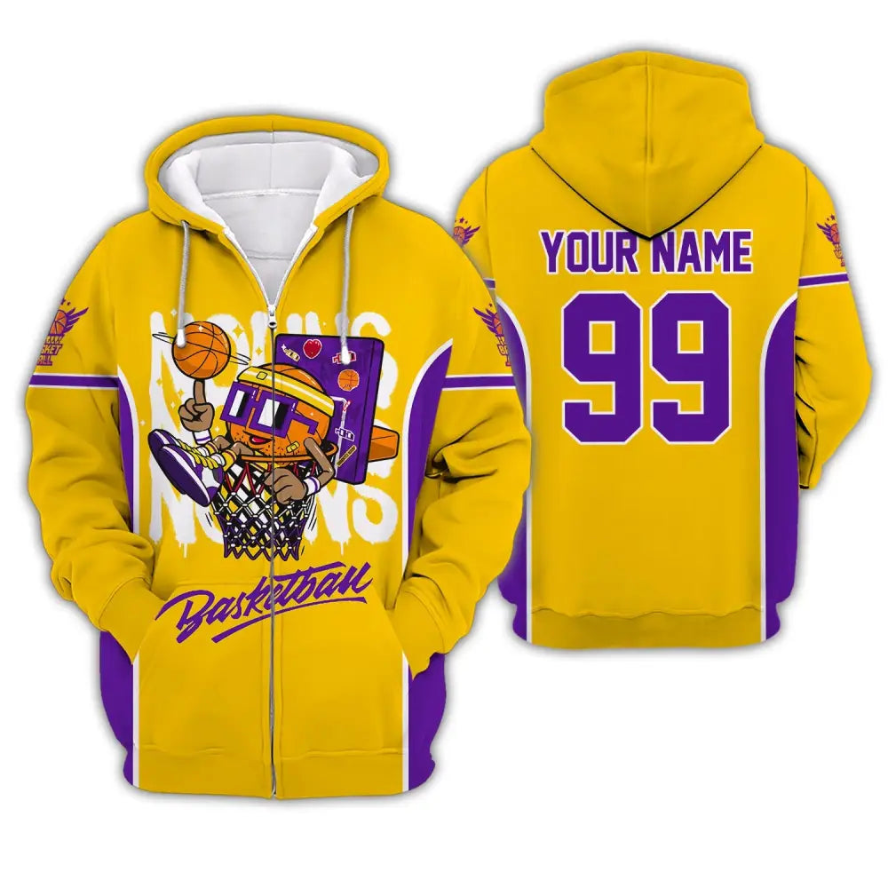 Unisex Shirt Custom Name And Number Basketball Club Uniform Hoodie T-Shirt Zipper / S