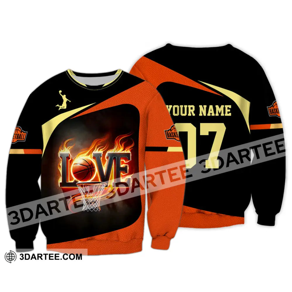 Unisex Shirt Custom Name And Number Basketball Lover Gift Long Sleeve / S T-Shirt