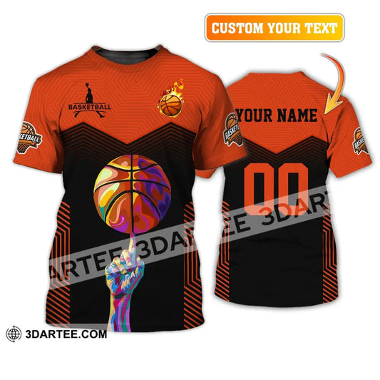 Unisex Shirt Custom Name And Number Basketball Lover T-Shirt Long Sleeve Polo