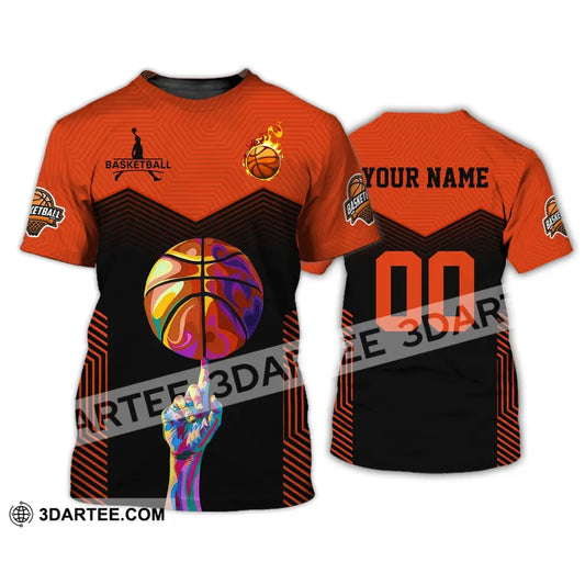 Unisex Shirt Custom Name And Number Basketball Lover T-Shirt Long Sleeve Polo / S