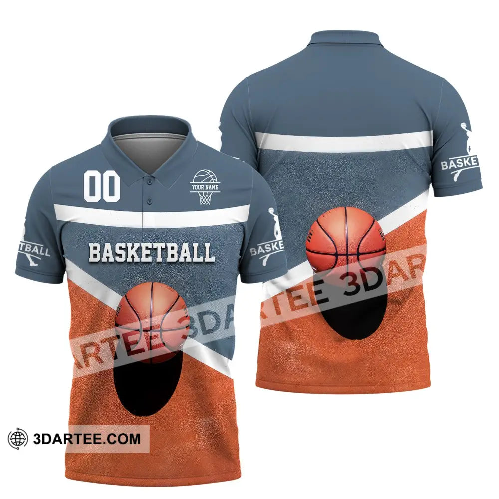 Unisex Shirt Custom Name And Number Basketball Polo Long Sleeve / S T-Shirt