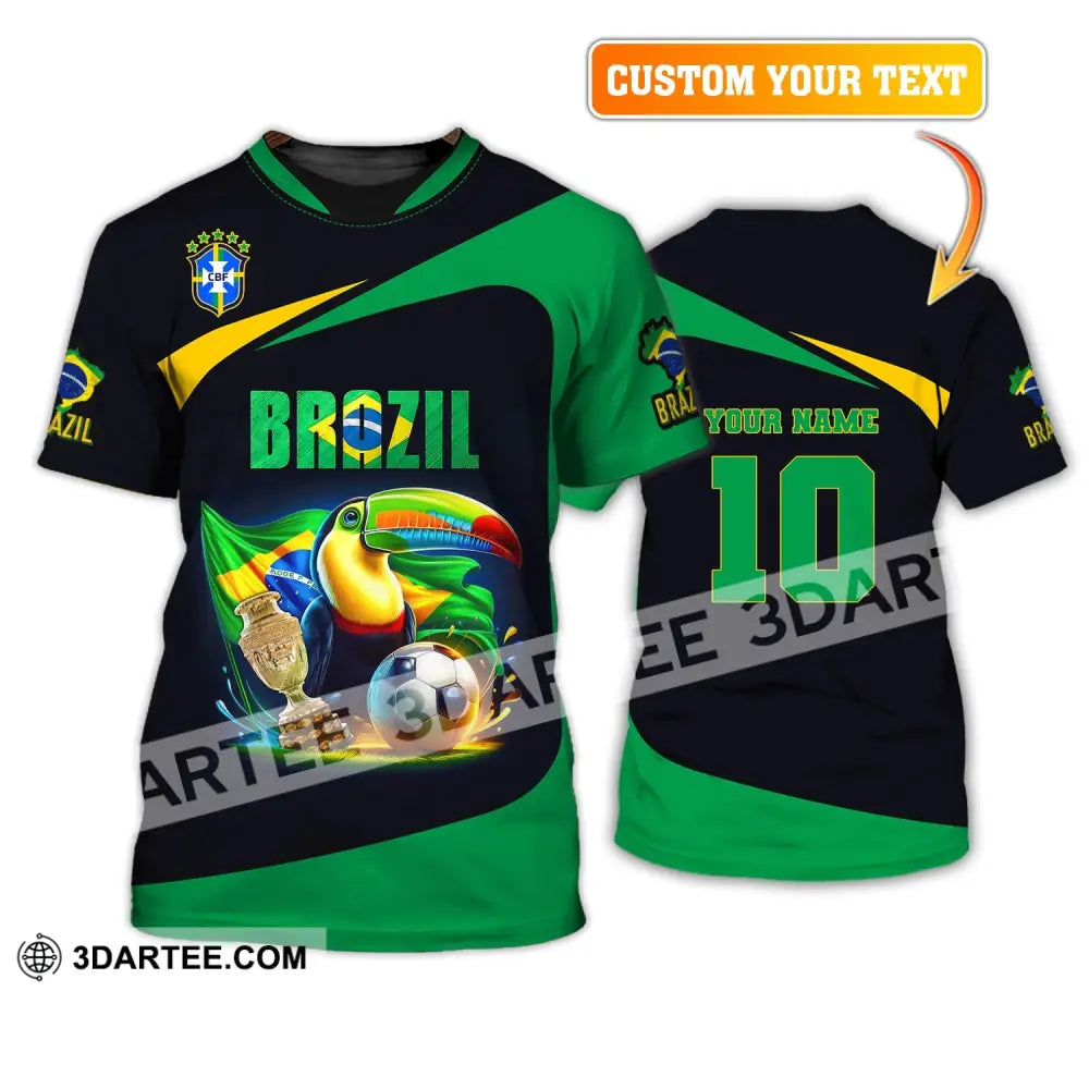 Unisex Shirt Custom Name And Number Brazil Football Euro 2024 Polo Long Sleeve T-Shirt