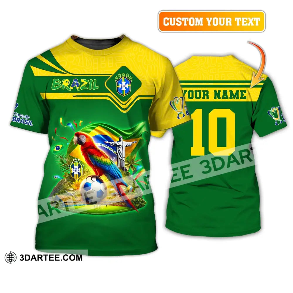 Unisex Shirt Custom Name And Number Brazil Football T-Shirt Polo Long Sleeve