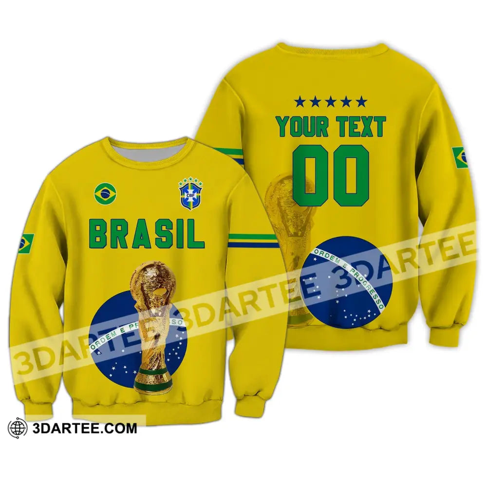 Unisex Shirt - Custom Name And Number Brazil Go Champions Selecao Campeao Sport Long Sleeve / S