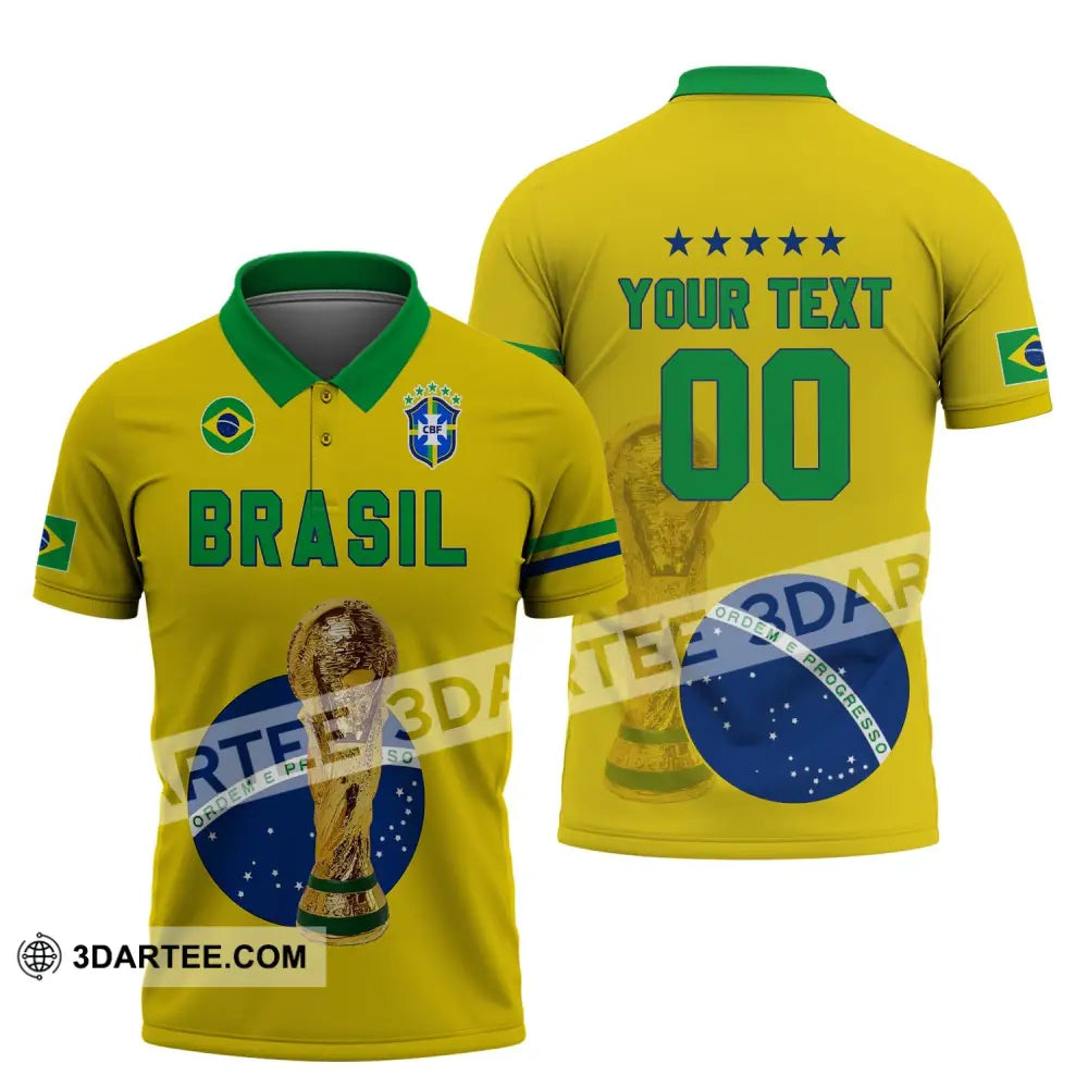 Unisex Shirt - Custom Name And Number Brazil Go Champions Selecao Campeao Sport Polo / S T-Shirt