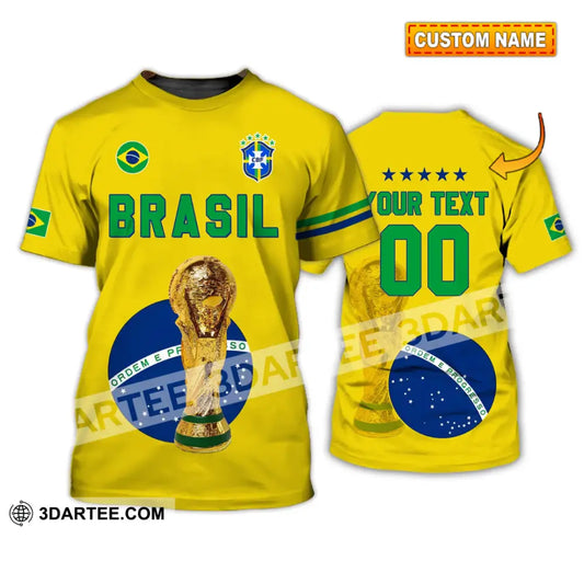 Unisex Shirt - Custom Name And Number Brazil Go Champions Selecao Campeao Sport T-Shirt