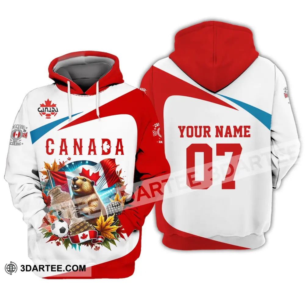 Unisex Shirt - Custom Name And Number Canada Team Copa 2024 Hoodie / S T-Shirt