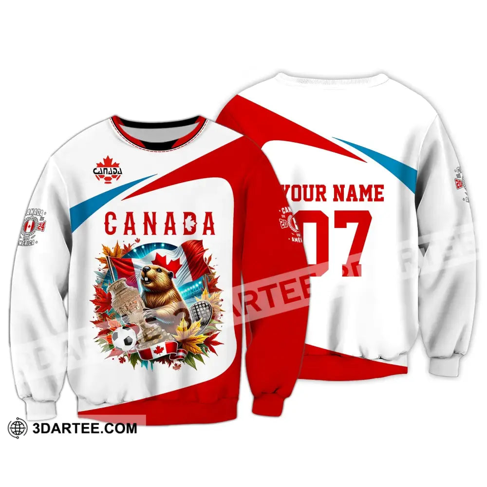 Unisex Shirt - Custom Name And Number Canada Team Copa 2024 Long Sleeve / S T-Shirt