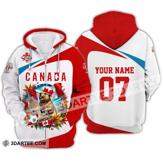 Unisex Shirt - Custom Name And Number Canada Team Copa 2024 Zipper Hoodie / S T-Shirt