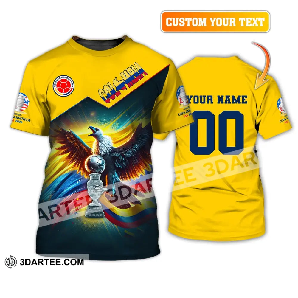 Unisex Shirt Custom Name And Number Colombia Football Euro 2024 Polo Long Sleeve T-Shirt