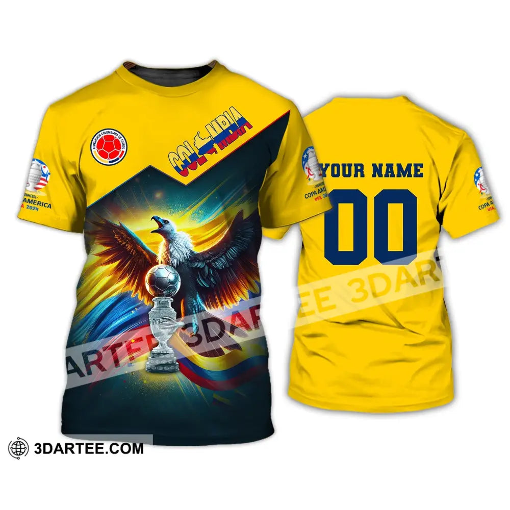 Unisex Shirt Custom Name And Number Colombia Football Euro 2024 Polo Long Sleeve T-Shirt / S