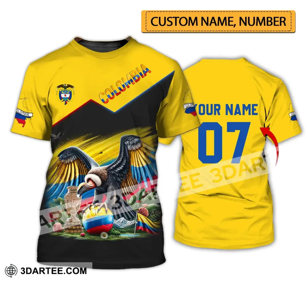 Unisex Shirt - Custom Name And Number Colombia National Team Cup T-Shirt